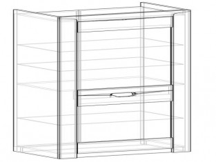 Коллекция Хилтон Витрина №1 ЛЕВАЯ (БЕЗ ПОЛОК) Дуб юкон/Гранж (набор)__thumb