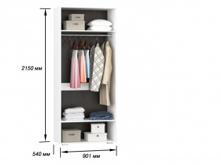 Коллекция Стокгольм Шкаф 2х створчатый (540) Белый/Белый Глянец (Набор)__thumb