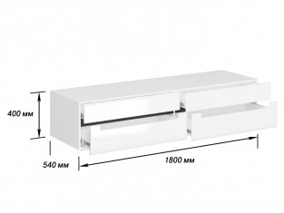 Коллекция Стокгольм Тумба ТВ Белый/Белый Глянец (Набор)__thumb