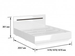 Коллекция Стокгольм Кровать с настилами 1600 Белый/Белый Глянец (Набор)__thumb