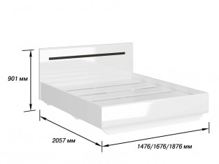 Коллекция Стокгольм Кровать с настилами 1800 Белый/Белый Глянец (Набор)__thumb