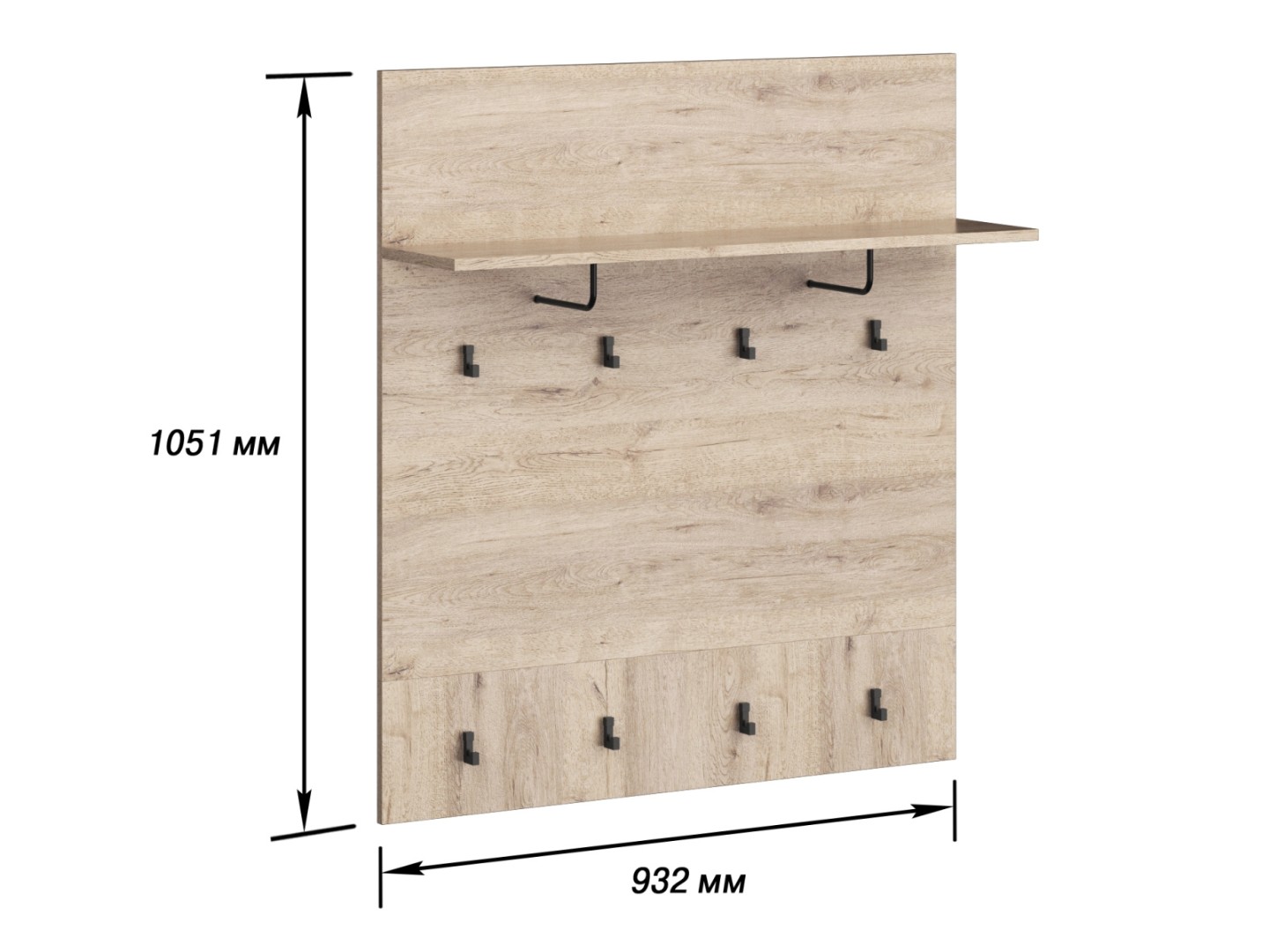 Коллекция Монца Панель вешалки Дуб Кантри/Венге (Набор)_
