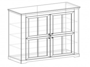 Коллекция Ривьера Шкаф витрина 2-хстворчатый Малый (440) Сосна белая/Сосна Джурга (Набор)__thumb
