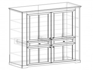 Коллекция Ривьера Шкаф витрина 2-хстворчатый комбинир (440) Сосна белая/Сосна Джурга (Набор)__thumb